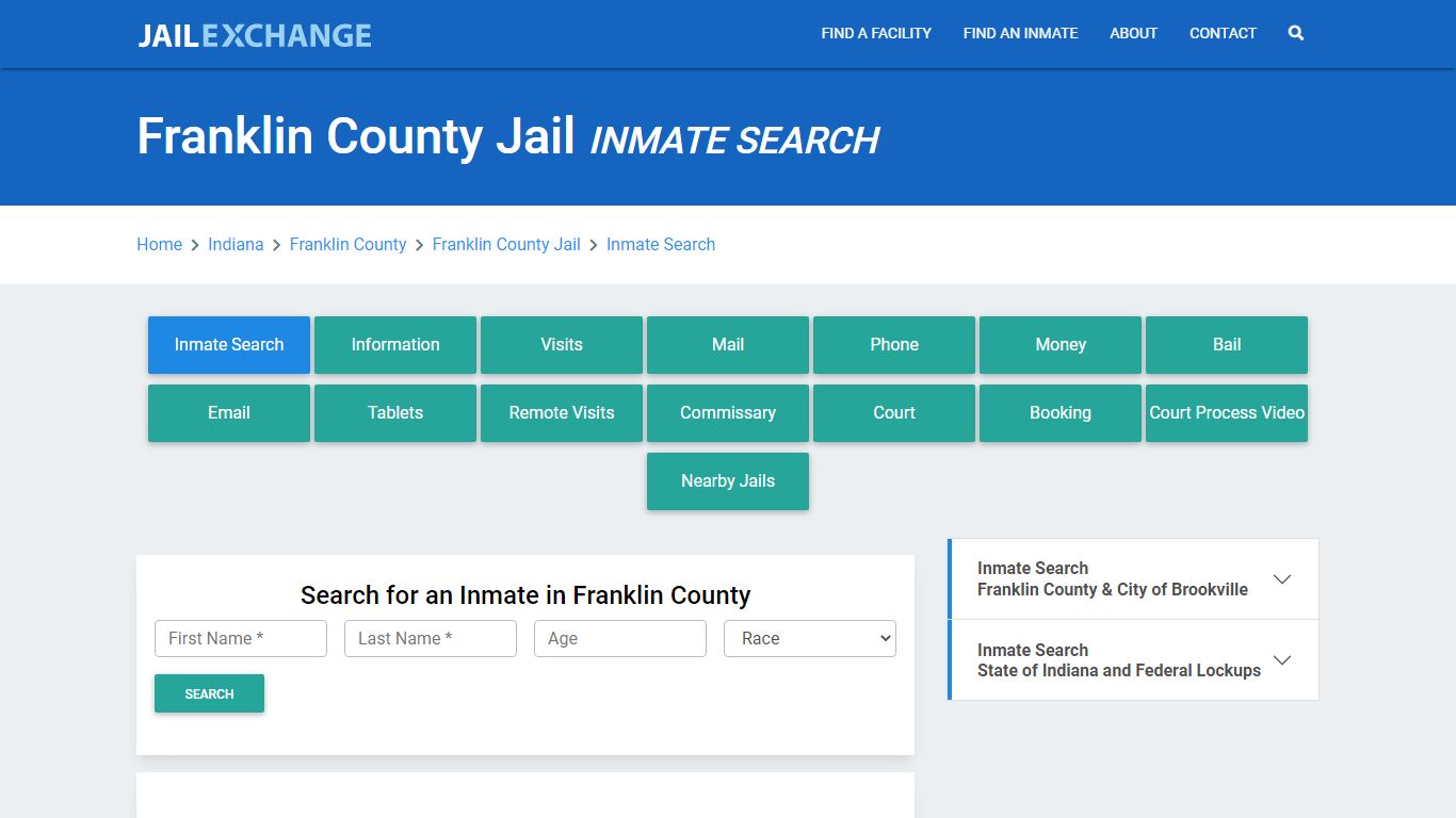 Franklin County Jail, IN Inmate Search: Roster & Mugshots