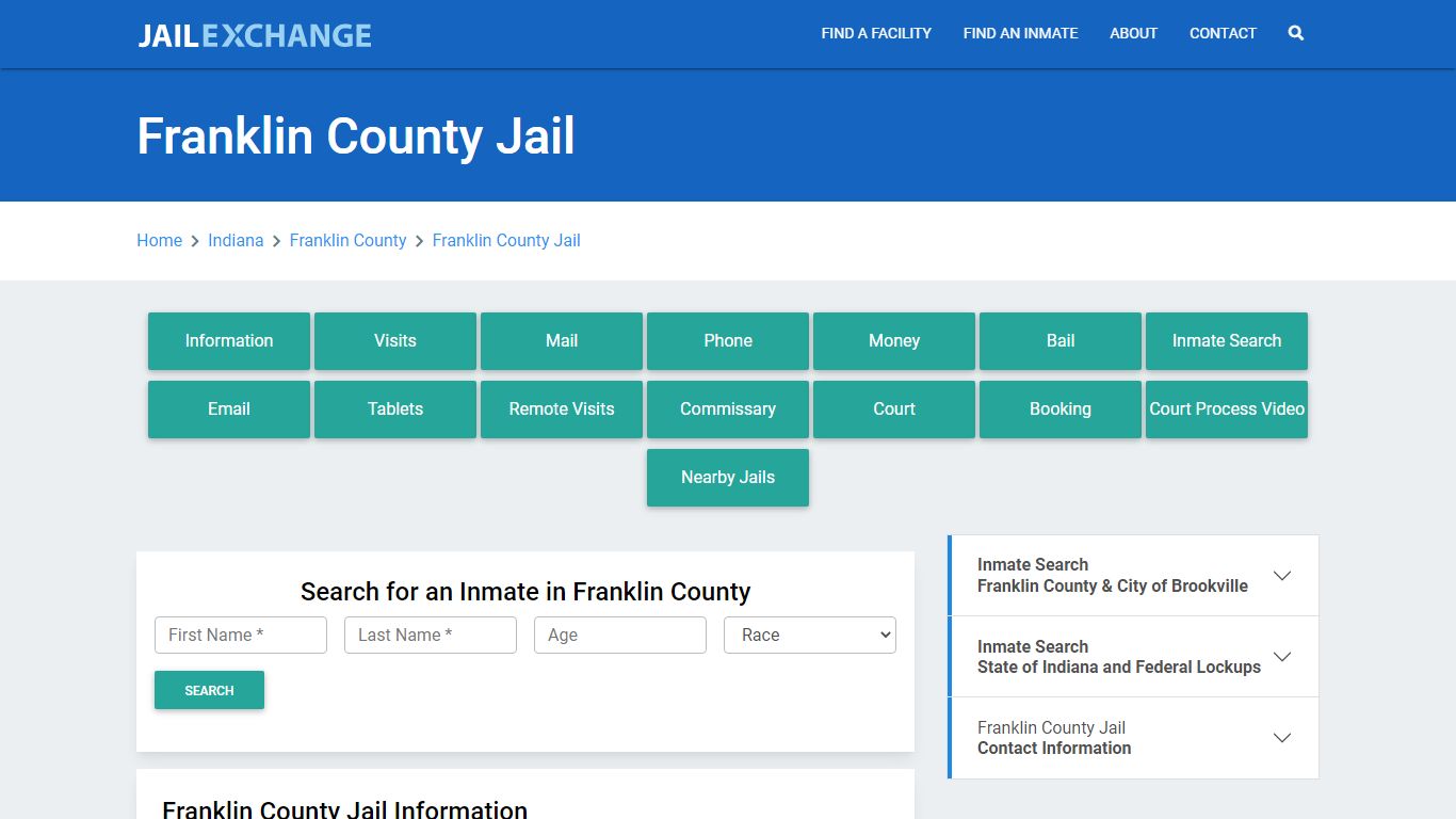 Franklin County Jail Roster Lookup, IN, Inmate Search